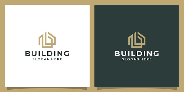 House building logo with initial letter b Vector illustration graphic design in line art style Good for brand advertising real estate construction building and home