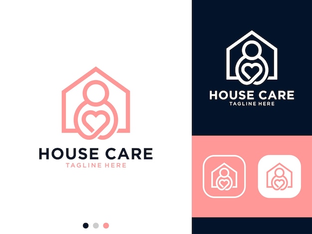 House care with love people logo design