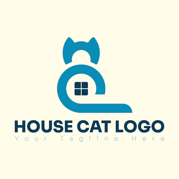 House Cat Logo Design Template