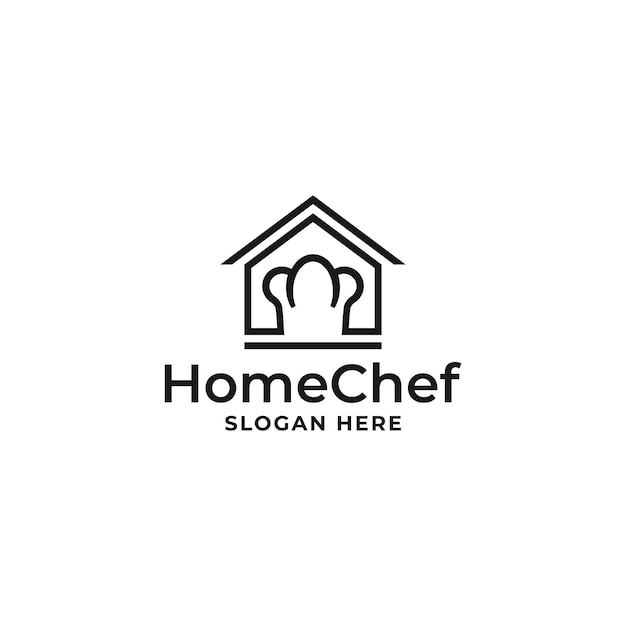 House chef, home chef, chef hat kitchen restaurant logo