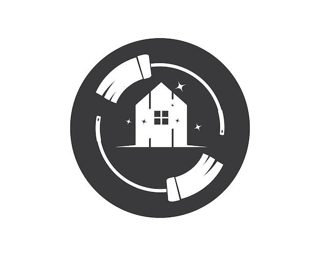 House cleaning service icon logo vector illustration