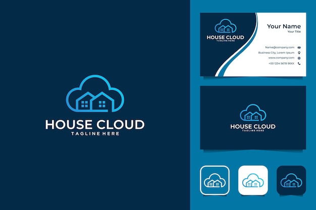 House cloud building logo design and business card