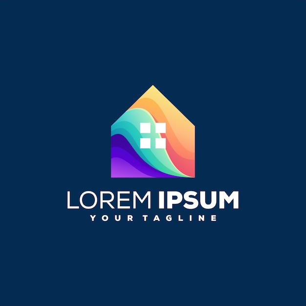 House color gradient logo design