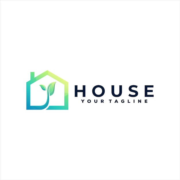 House color gradient logo design