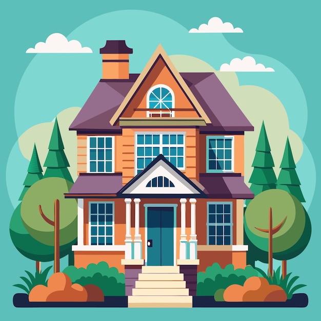 House Color Vector Illustration Design