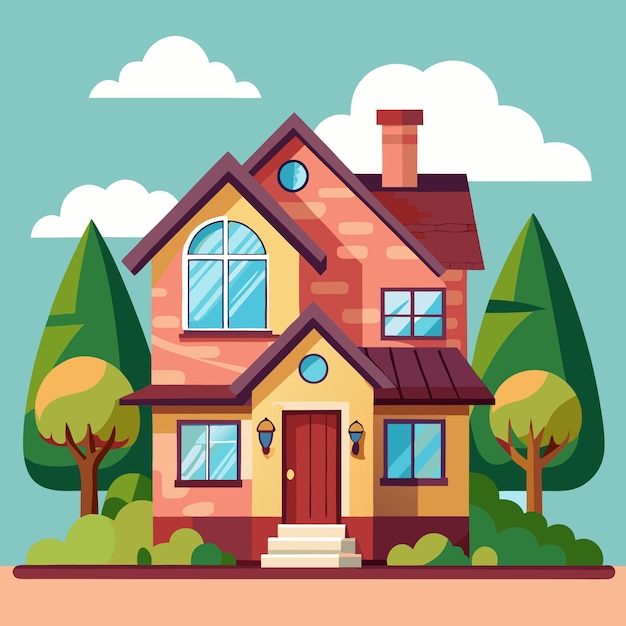 House Color Vector Illustration Design