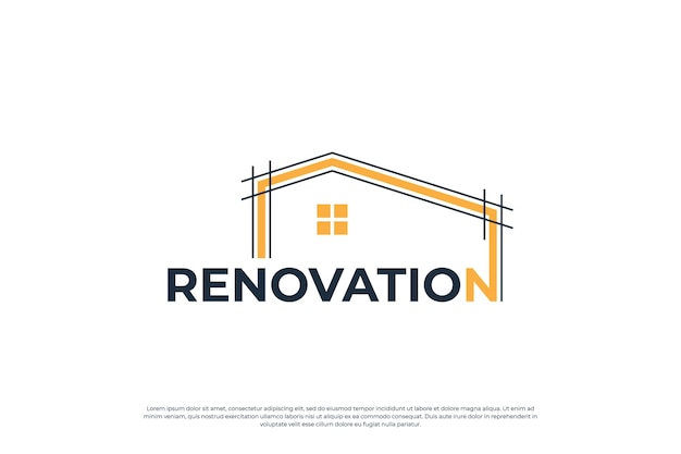 House construction logo design with word mark and typography art vector