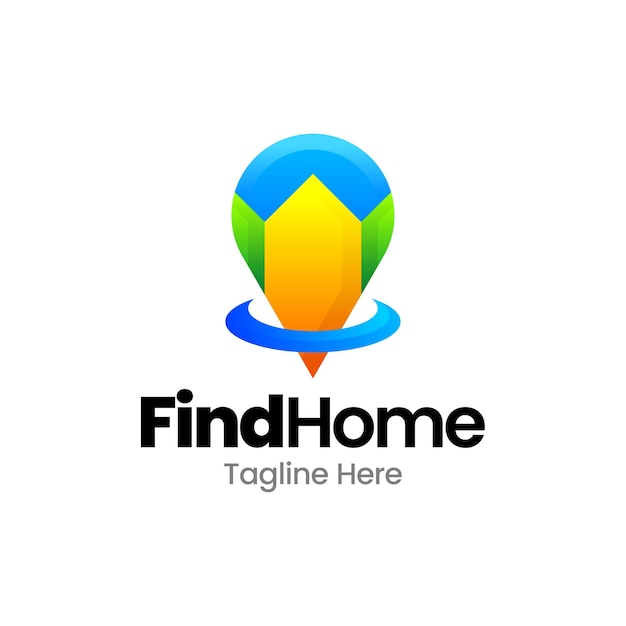 House find location gradient logo design