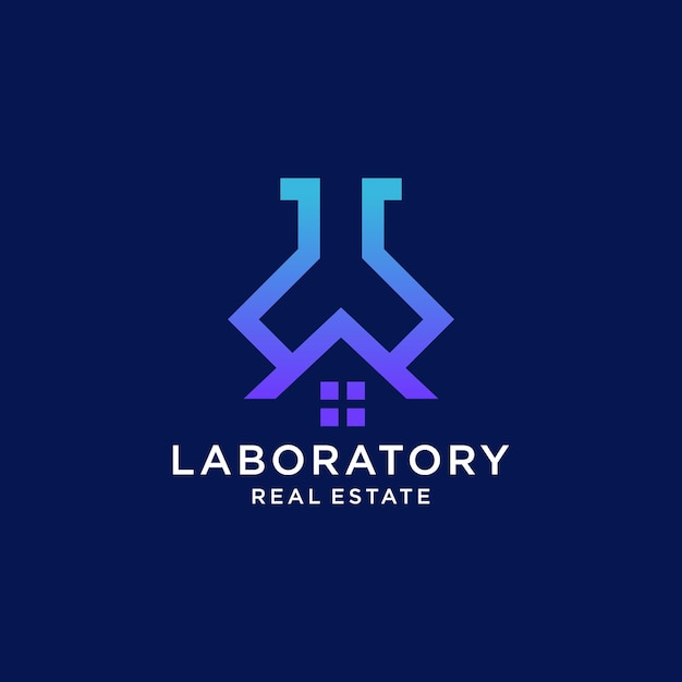 House Home Of Lab Laboratory Real estate Logo Design Icon Premium