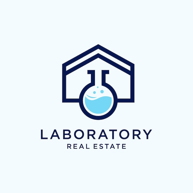 House Home Of Lab Laboratory Real estate Logo Design Icon Premium