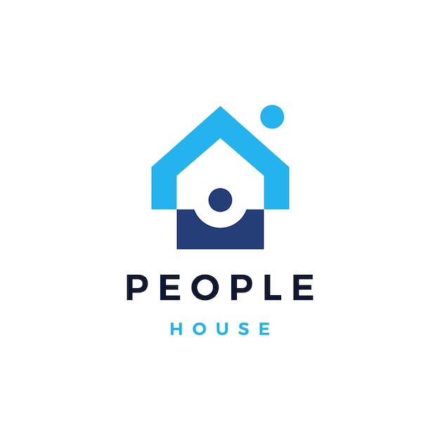 House home people human team work family logo vector icon illustration