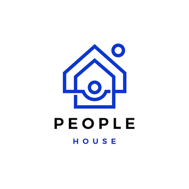 House home people human team work family logo vector icon illustration