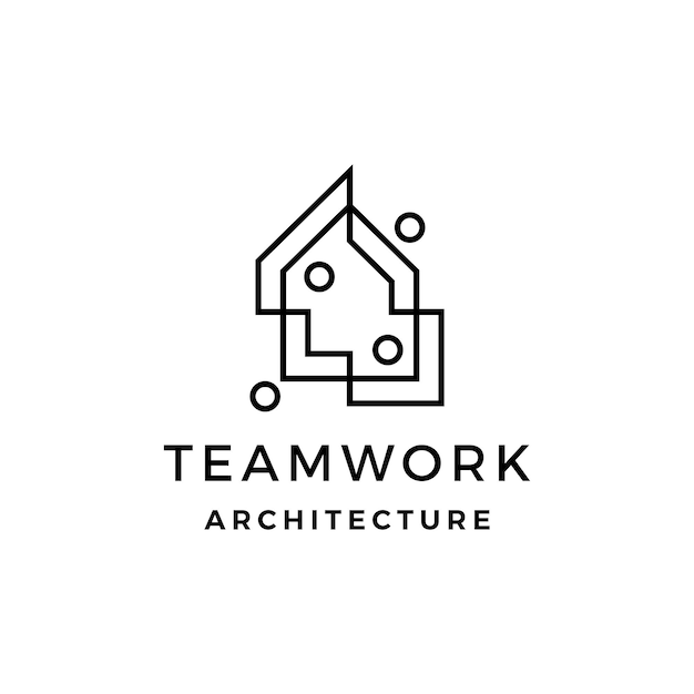 House home people human team work family logo vector icon illustration