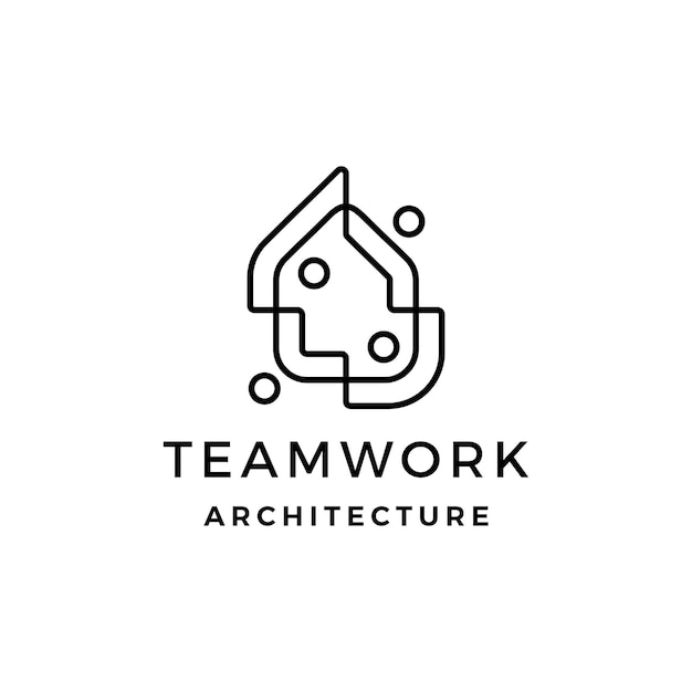 House home people human team work family logo vector icon illustration