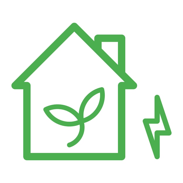 Vector house icon with clean energy