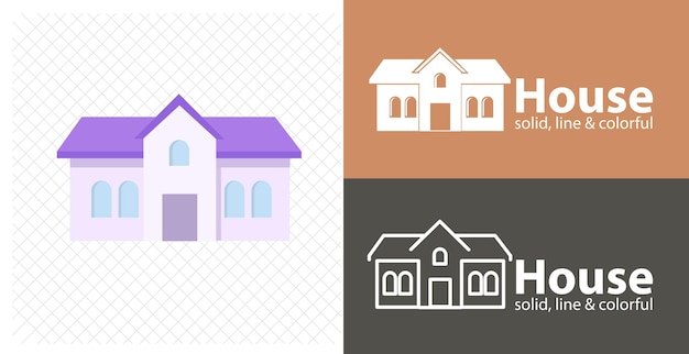 House isolated flat illustration House line icon