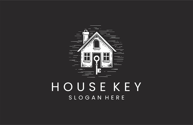 House key logo template vector illustration design