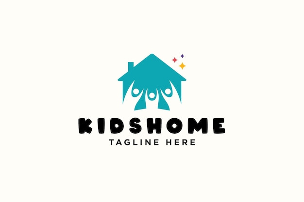 house kids played logo sign symbol design concept for kids school