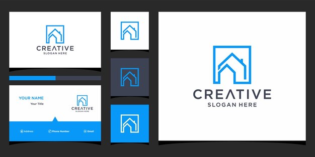 House logo design with business card template