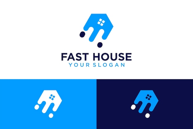 house logo design with fast and building