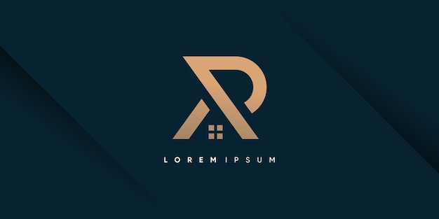 House logo design with letter R concept