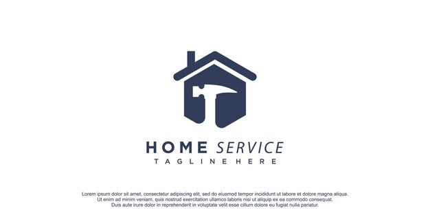 House logo design with renovation concept