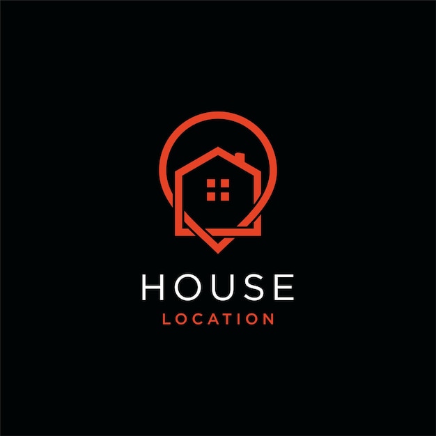 House logo vector design illustration with modern pin concept