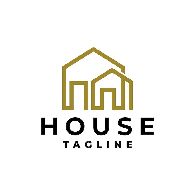 House logo with line art style good for real estate company or any business related to house