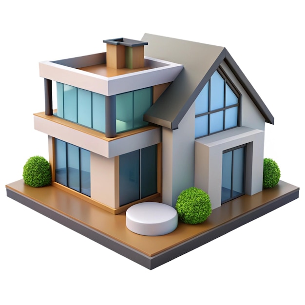 house model architect concept 3d vector icon cartoon minimal style