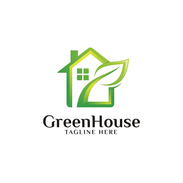 House and nature leaf logo