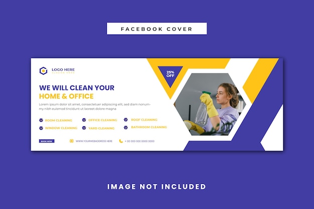 House and office cleaning Facebook cover or social media design