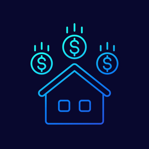 House payments thin line icon