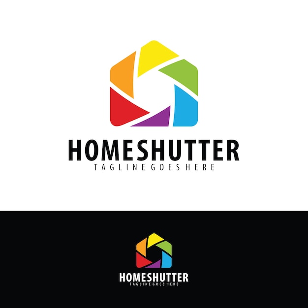 House Photography Logo Design Template. It's simple design house and shutter camera combination.