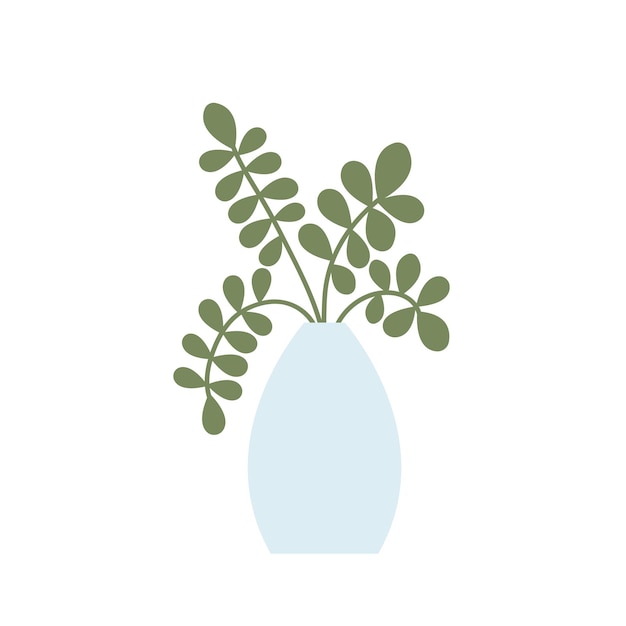 House plant in vase flat illustration