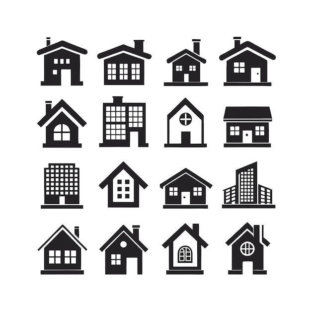 House Property and Real Estate Icon Set Collection Vector Illustration