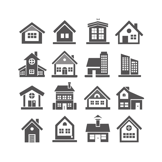 House Property and Real Estate Icon Set Collection Vector Illustration