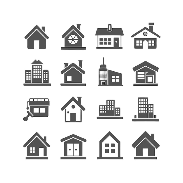 House Property and Real Estate Icon Set Collection Vector Illustration