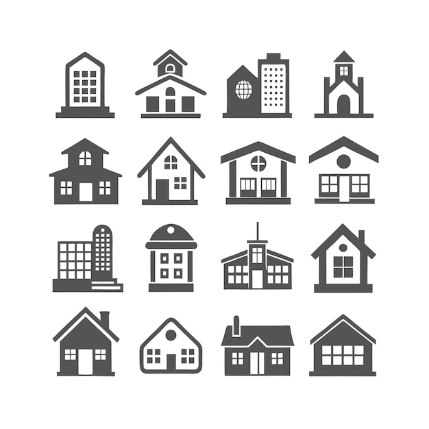 House Property and Real Estate Icon Set Collection Vector Illustration