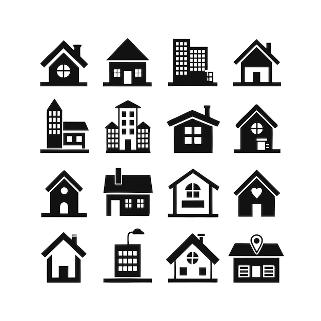 House Property and Real Estate Icon Set Collection Vector Illustration