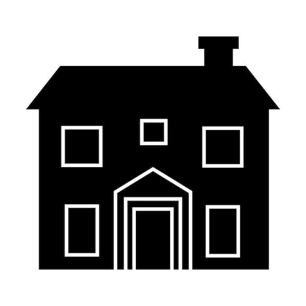 house real estate isolated icon vector illustration design black and white silhouette Outdoor desi