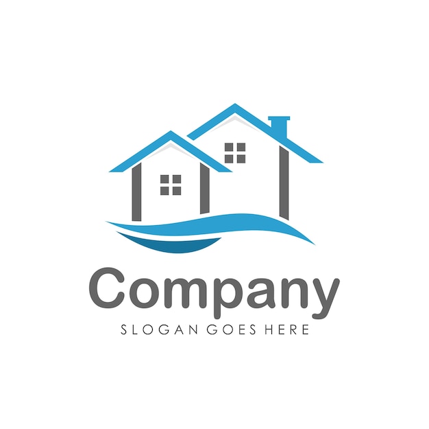 House and real estate logo design template