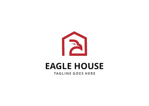 house real estate logo vector illustration with creative eagle