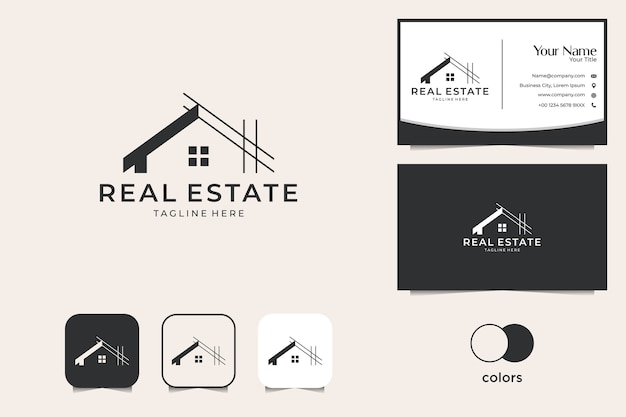 House renovation real estate logo design and business card