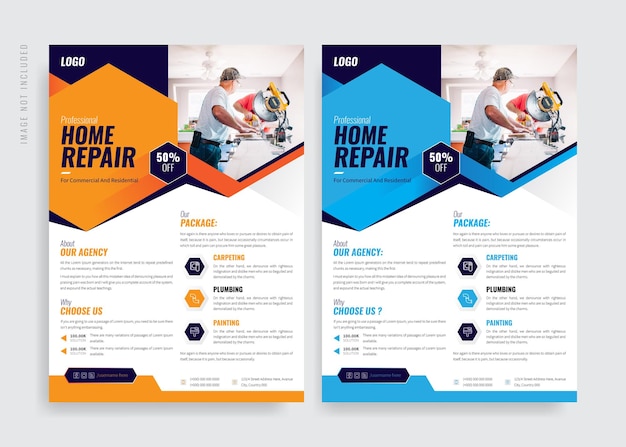 House Repair Flyer Or Poster Print Template Premium Vector