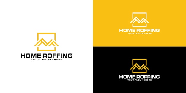 House roof logo design inspiration and square frame