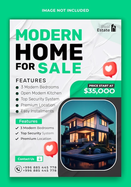 House sale flyer template design