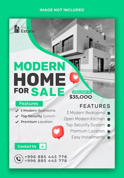 House sale flyer template design