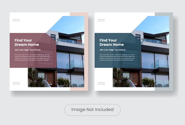 House for sale social media post template banner set.  