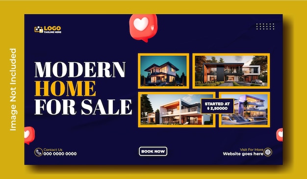 House sale web banner template design