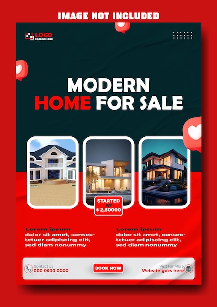 Vector house selling flyer template design